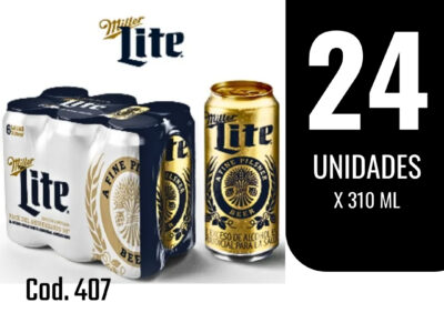 Cerveza Miller Lite lata 310ml x24 Unidades